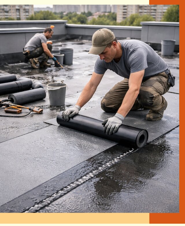 Гидроизоляция плоской кровли в Назарово от 4625 руб./м2 — профессионально | ТепломастерНрв
