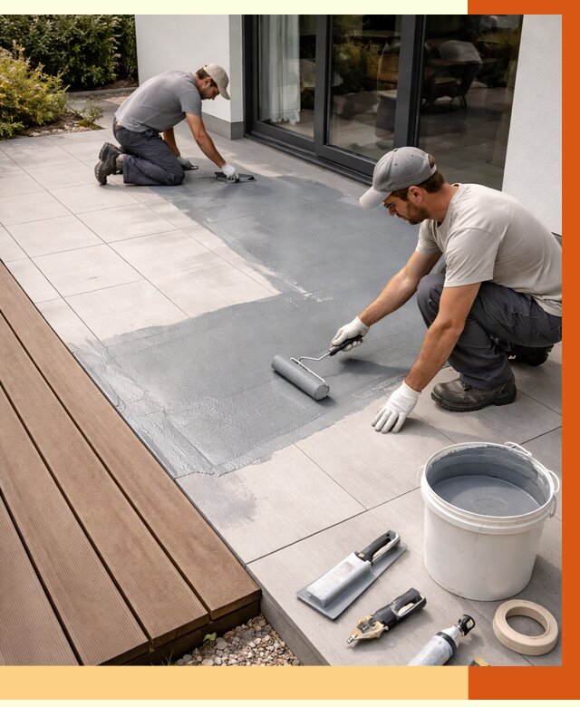 Гидроизоляция террасы в Назарово под ключ от 7709 руб./м² | ТепломастерНрв