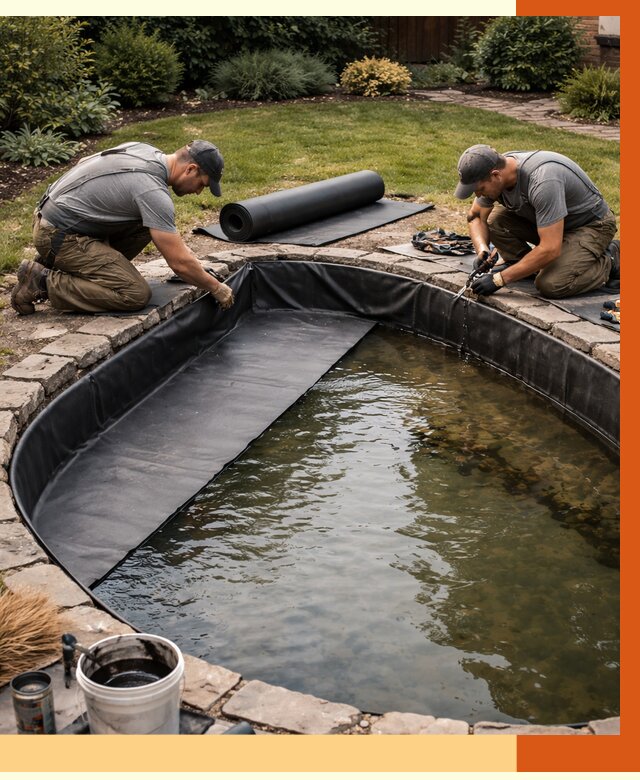 Гидроизоляция пруда в Назарово от 15417 руб. под ключ | ТепломастерНрв профессионально