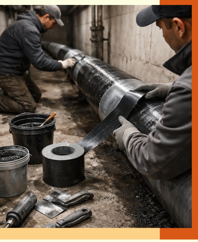 Гидроизоляция труб в Назарово от 2570 руб. — профессиональная герметизация | ТепломастерНрв