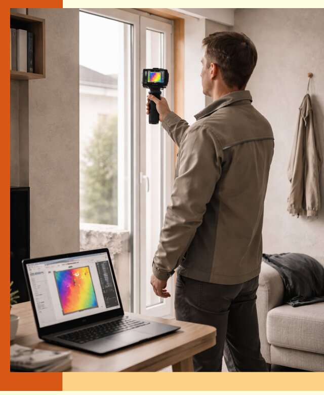 Тепловизионное обследование квартиры в Назарово для поиска утечек тепла