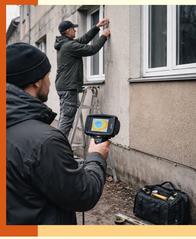 Тепловизионное обследование фасада в Назарово для выявления дефектов