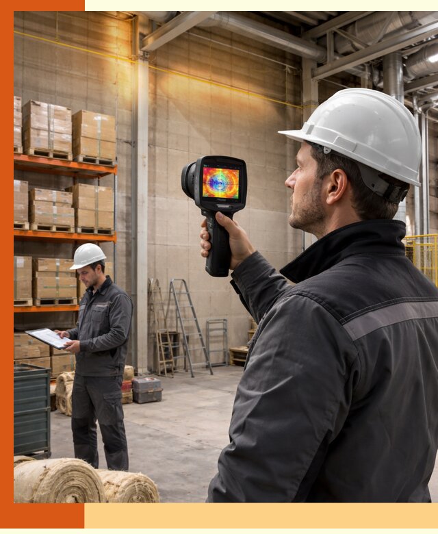 Тепловизионное обследование склада и выявление утечек в Назарово