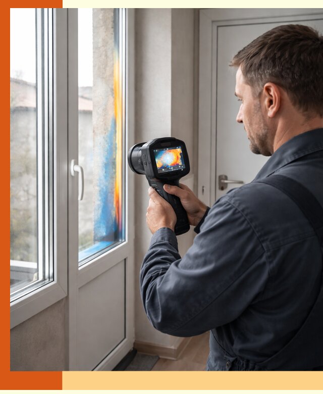Тепловизионное обследование окон и дверей в Назарово