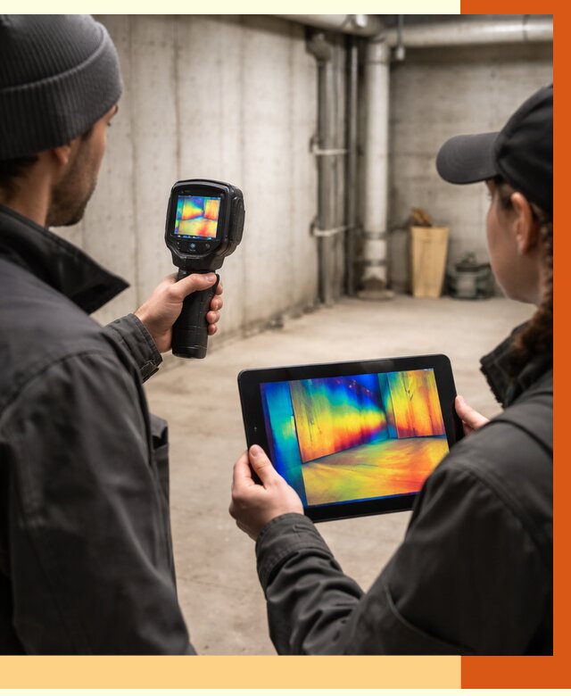 Тепловизионное обследование подвала в Назарово от 4625 руб. — проверка гидроизоляции | ТепломастерНрв