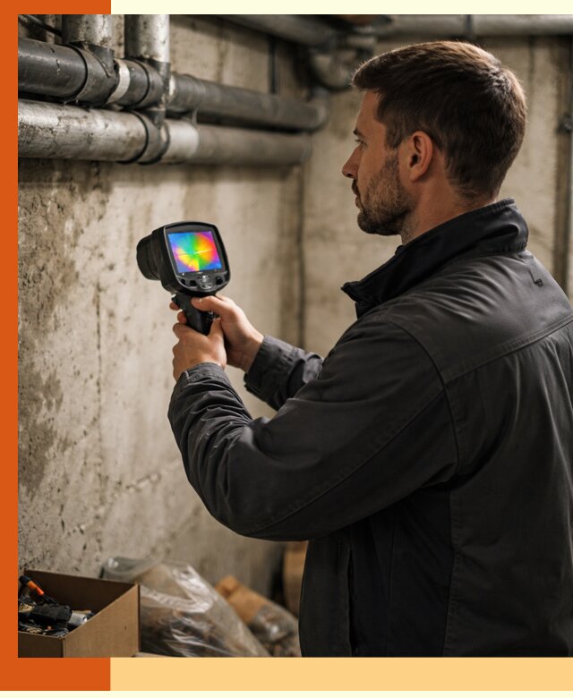 Тепловизионное обследование подвала в Назарово для поиска утечек тепла