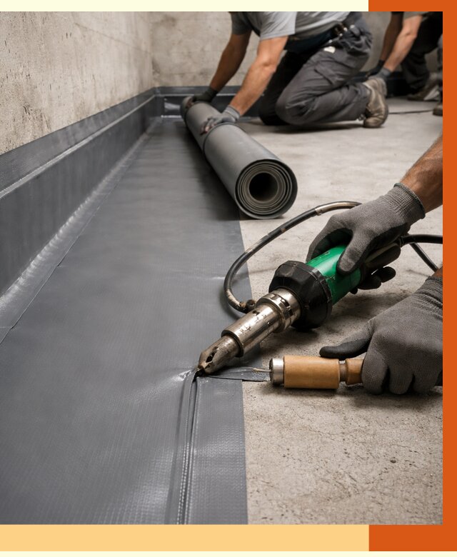 Монтаж гидроизоляционной мембраны в Назарово от 1023 руб/м2 | ТепломастерНрв