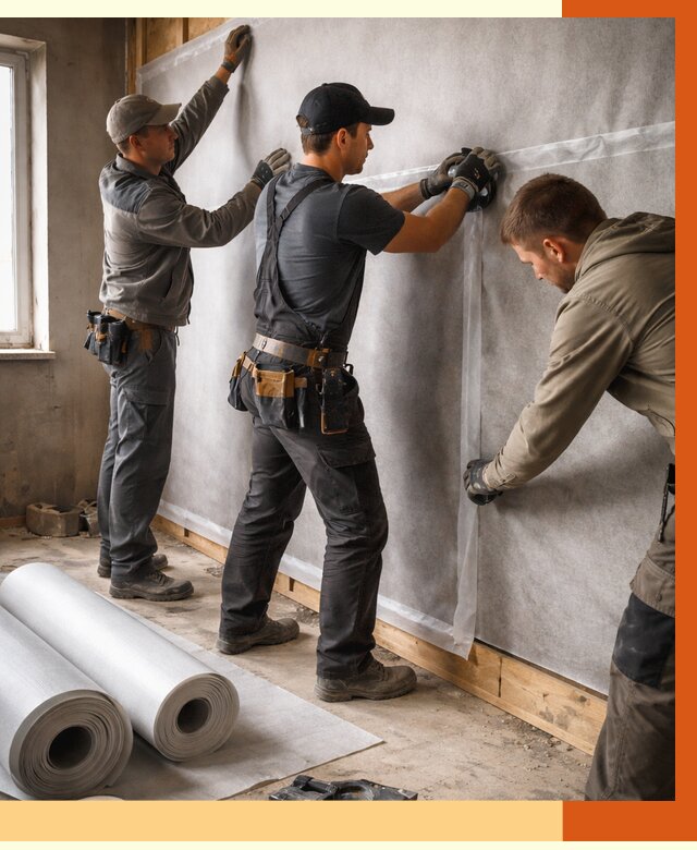 Монтаж ветроизоляции в Назарово от 4625 руб./м2 — профессионально | ТепломастерНрв